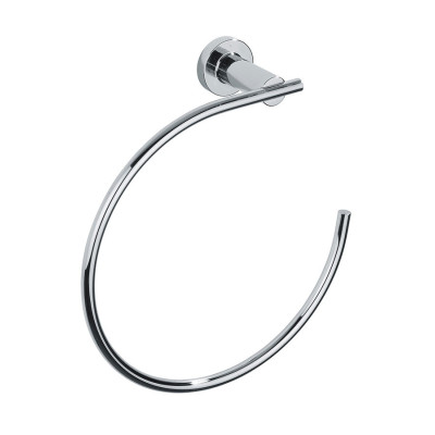 Deco Chrome-Plated Brass Towel Ring
