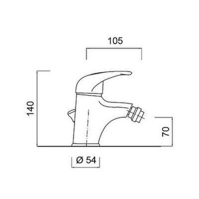 Single-lever bidet mixer with waste and flexible hose, Kelly