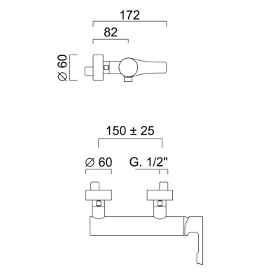 Monocomando doccia esterno, EGO