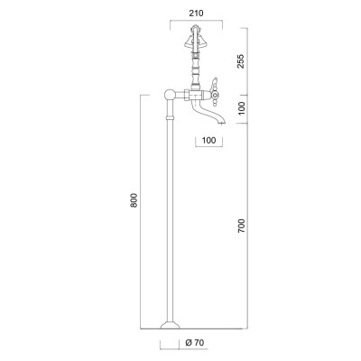 Gruppo vasca esterno con doccia con colonne a pavimento Parigi