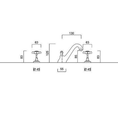 3-hole wash-basin set, luxury 1”1/4 pop-up waste, Kensington