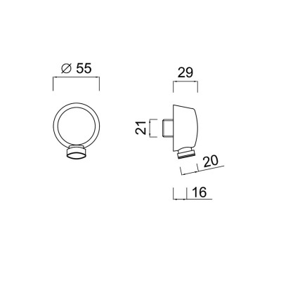 Round Brass Water Outlet, Diam. 55 mm