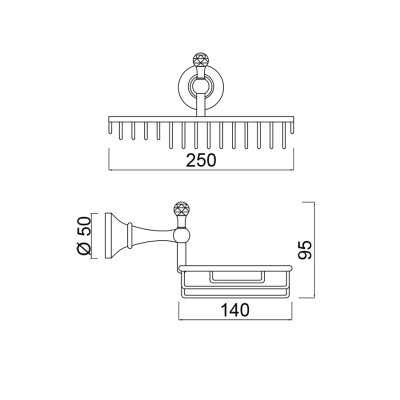 Basket soap holder Ibisco Crystal