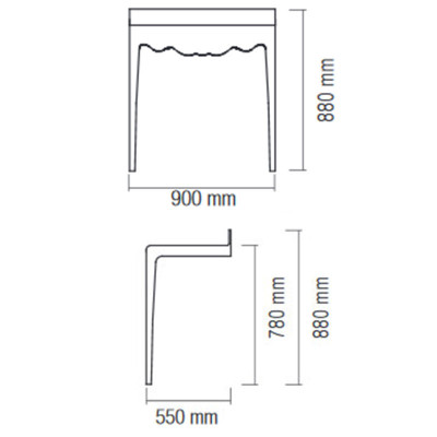 Console in acrylic solid surface, matt white, Vintage 900