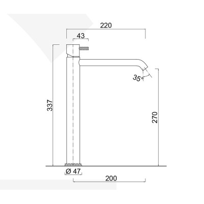 High single-lever basin mixer, long spout, without waste, My Future Deluxe