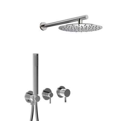 Single-lever built-in shower set, rotation diverter, shower kit, wall arm, stainless steel shower head, My Future Deluxe