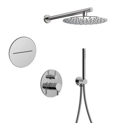 Built-in shower set single lever with diverter, duplex kit, waterfall wall spout, arm with shower head, My Future Deluxe
