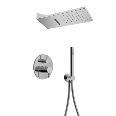 Built-in shower set single lever with diverter, duplex kit, wall mounted rain waterfall shower head, My Future Deluxe