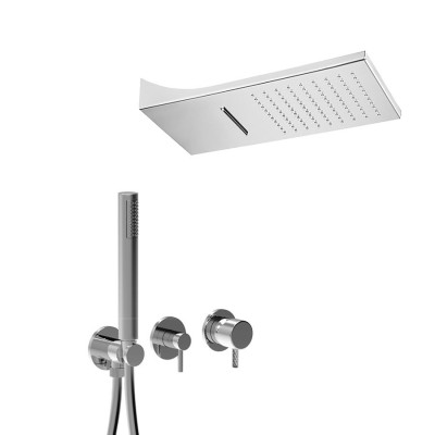 Built-in single-control shower set with diverter, duplex kit, rain shower head and waterfall, My Future Deluxe