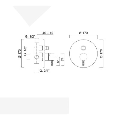 Built-in single-lever shower mixer with push-button diverter, My Future Deluxe
