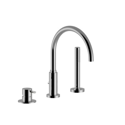 3-hole rim-mounted single-lever bath mixer, spout with diverter, My Future Deluxe