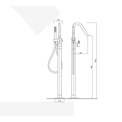 Floor-standing single-lever bathtub mixer, My Future Deluxe