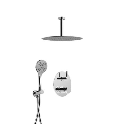 Set doccia incasso monocomando con deviatore, kit duplex, braccio con soffione doccia, MyRing Deluxe