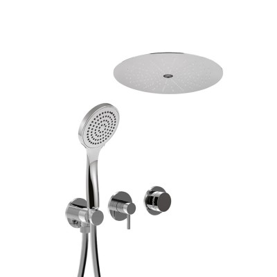 Set doccia incasso monocomando con deviatore, kit duplex, soffione incasso pioggia e laminare, MyRing Deluxe