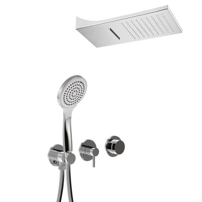 Built-in single-control shower set with diverter, duplex kit, waterfall and rain shower head, MyRing Deluxe