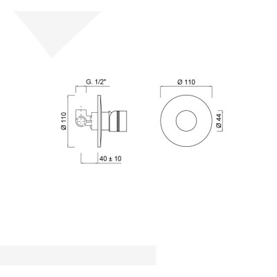 Built-in shower mixer with small rosette, My Ring