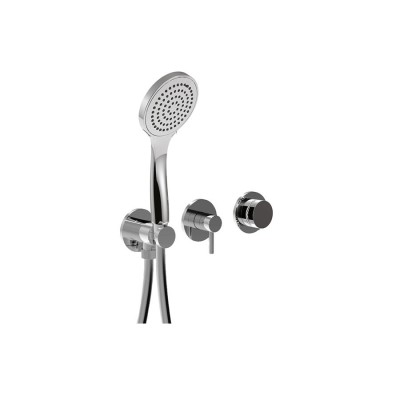Built-in shower mixer with diverter, integrated duplex kit, 2 free outlets, MyRing Deluxe