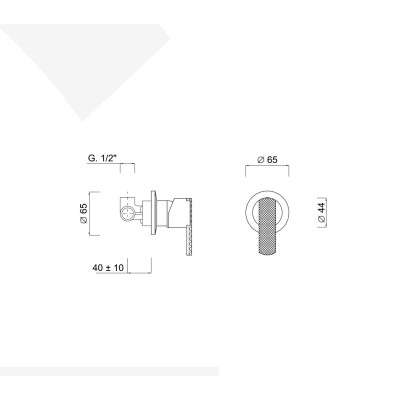 Built-in shower mixer with small rosette, Surf Deluxe