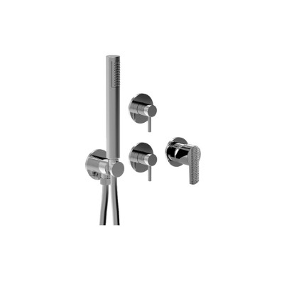Built-in shower mixer with diverter, integrated duplex kit, 3 free outlets, Surf Deluxe