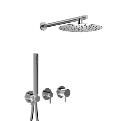 Built-in single-control shower set with diverter, duplex kit, wall arm, stainless steel shower head, My Future