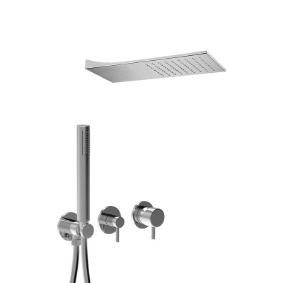Built-in single-control shower set with diverter, duplex kit, rectangular wall-mounted shower head, My Future