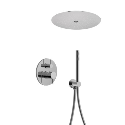 Set doccia incasso monocomando con deviatore, kit duplex, soffione incasso getto pioggia e laminare, My Future