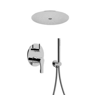 Set doccia incasso monocomando con deviatore, kit duplex, soffione incasso getto pioggia e laminare, EGO