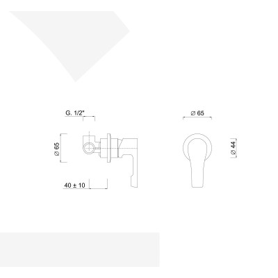 Built-in shower mixer with small rosette, EGO