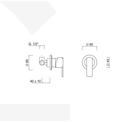 Monocomando doccia incasso con rosone piccolo, Surf
