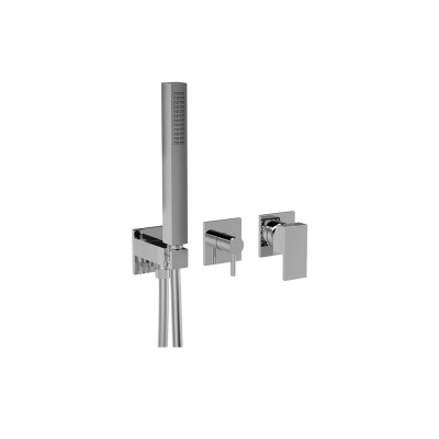 Monocomando doccia incasso, deviatore a rotazione, kit duplex integrato, 1 uscita libera, Pablolux