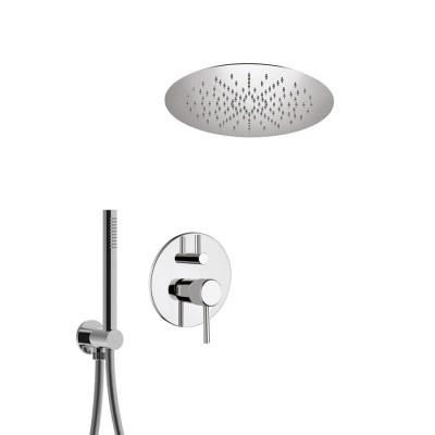Built-in single-control shower set with diverter, duplex kit, built-in stainless steel shower head d. 340, Futuro