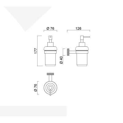 Porta dispenser da parete, Moderna Deluxe
