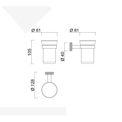 Porta bicchiere da parete, Moderna Deluxe