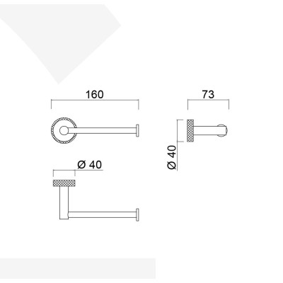 Porta rotolo dritto, Moderna Deluxe