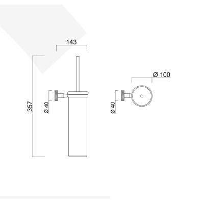 Porta scopino da parete con coperchio, Moderna Deluxe