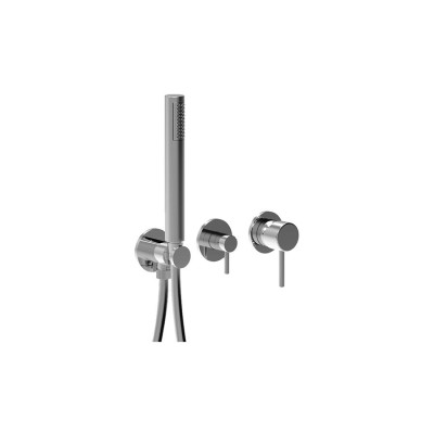 Built-in shower mixer with diverter, integrated duplex kit, 2 free outlets, Futuro