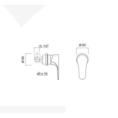 Built-in shower mixer with small rosette, Lady