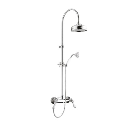 External shower column complete with shower set and brass shower head, Praga