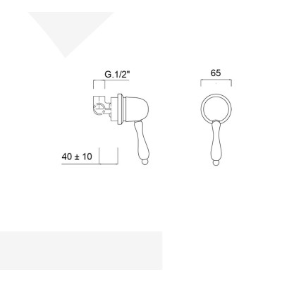 Built-in shower mixer with small rosette, Praga Mix