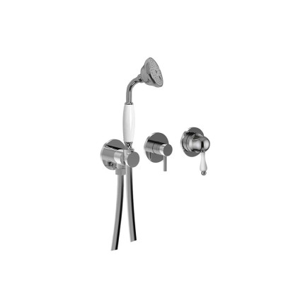 Built-in shower mixer with diverter, integrated duplex kit, 1 free outlet, Praga Mix