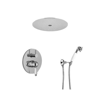 Single-lever built-in shower set with diverter, duplex kit, built-in rain and laminar shower head, Harmony