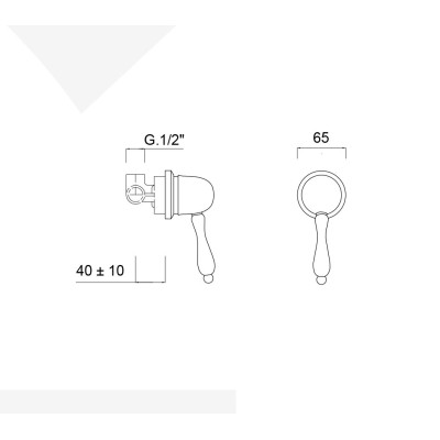 Built-in Shower Mixer with Small Rosette, Harmony