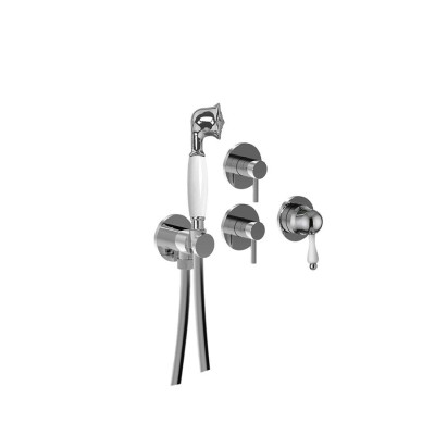 Monocomando doccia incasso, deviatore a rotazione, kit duplex, 3 uscite libere, Harmony