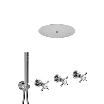 Built-in shower set with diverter, duplex kit, built-in rain and laminar shower head, G5