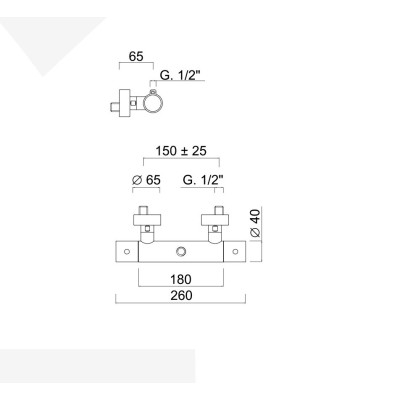 Termostatico doccia esterno attacco superiore da 3/4"