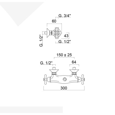 External shower thermostatic mixer, classic Model