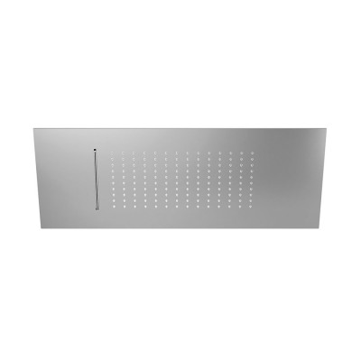 Rectangular Stainless Steel Built-in Shower Head with Spring-Operated Rain and Waterfall Jets