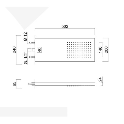 Stainless Steel Wall-Mounted Shower Head, Rain Jet, with Wall Plate