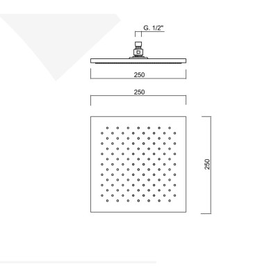 Square Stainless Steel Shower Head, Rain Jet
