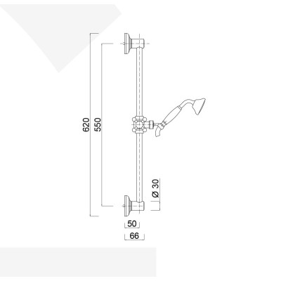 Sliding rail with Londra hand-shower